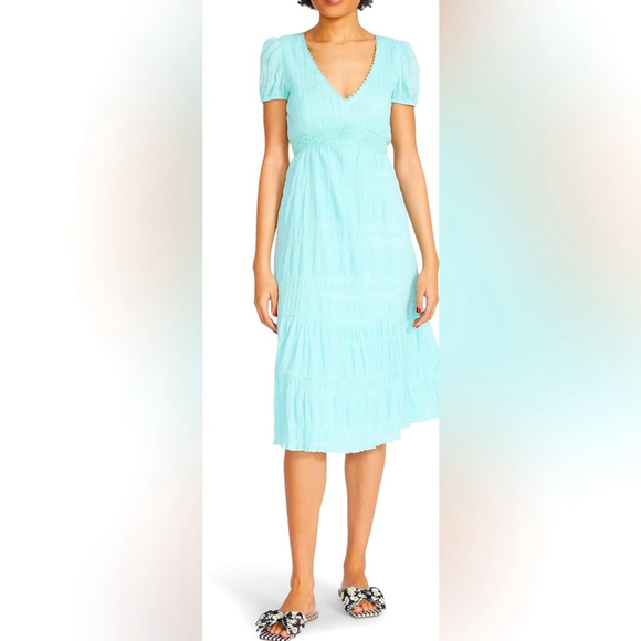 Betsey Johnson Dresses & Skirts - Betsey Johnson Tiffany Blue Romantic Midi Dress Size M
